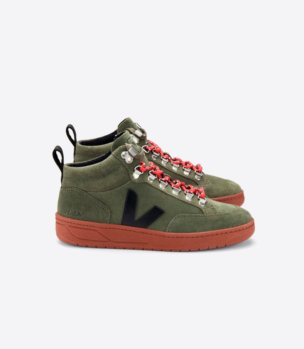 Veja Sneakers Mens - Roraima Suede - Olive/Black - 5704KINTF